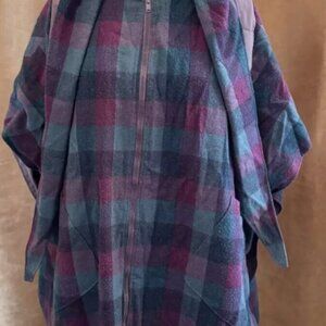 Vintage Pioneer Wear Reversible Plaid Poncho Jacket JGallery - M/L